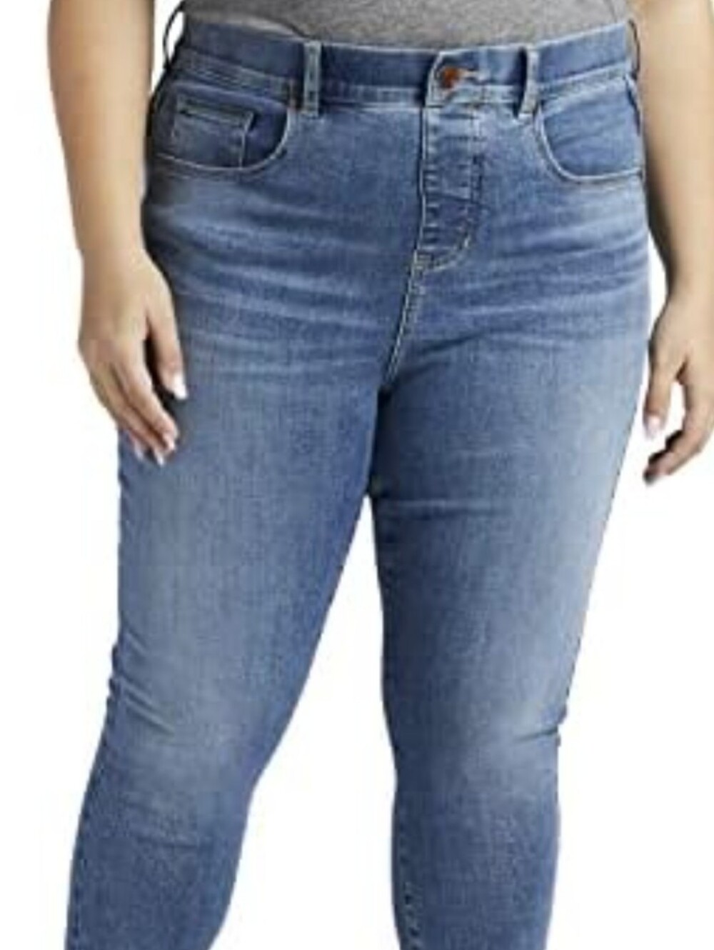 Vigoss Jagger Skinny Medium Blue Faded Skinny Jeans Size 24 Plus